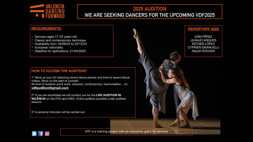 Audition Valencia Dancing Forward 2025
