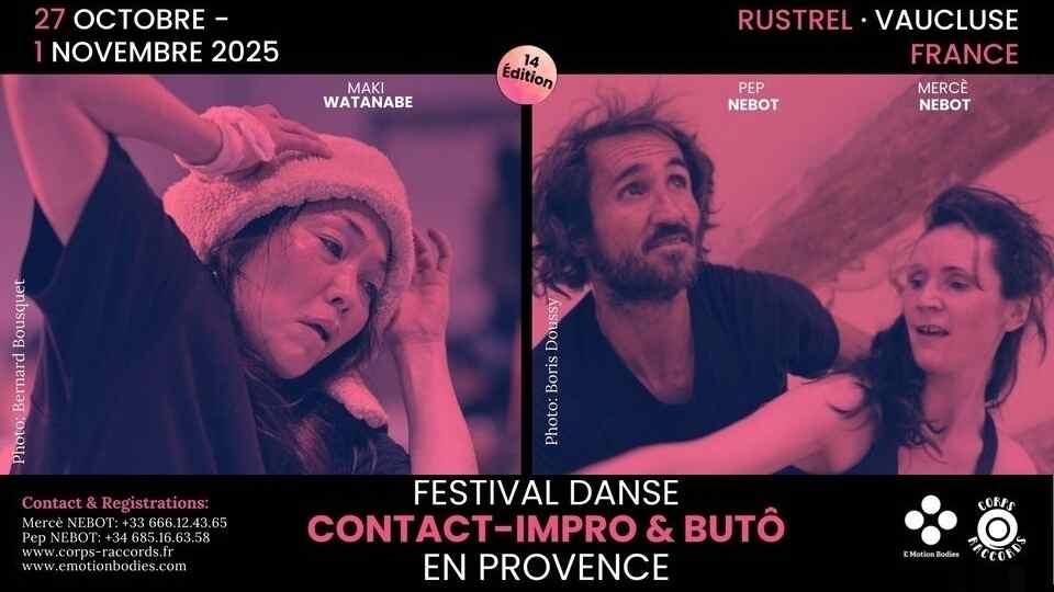 International Contact Improvisation & Butoh Festival En Provence Autumn – 27 Octobre – 1 November 2025 – Rustrel – 14th Edition